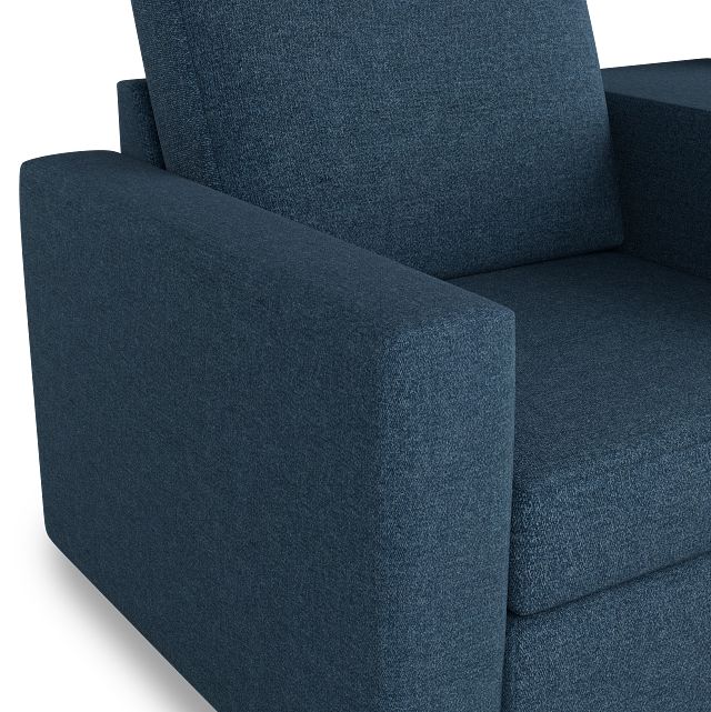 Citymod Blue Fabric 3-piece Modular Sofa With Media Console