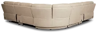 Benji Light Beige Lthr/vinyl Large Triple Power Reclining Two-arm Sectional