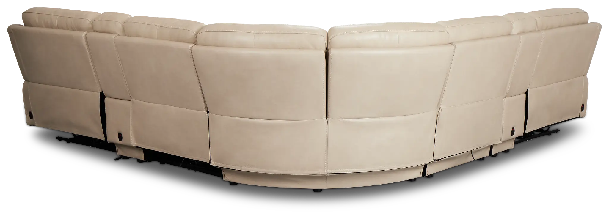 Benji Light Beige Lthr/vinyl Large Triple Power Reclining Two-arm Sectional Benji Light Beige Lthr/vinyl Large Triple Power Reclining Two-arm Sectional