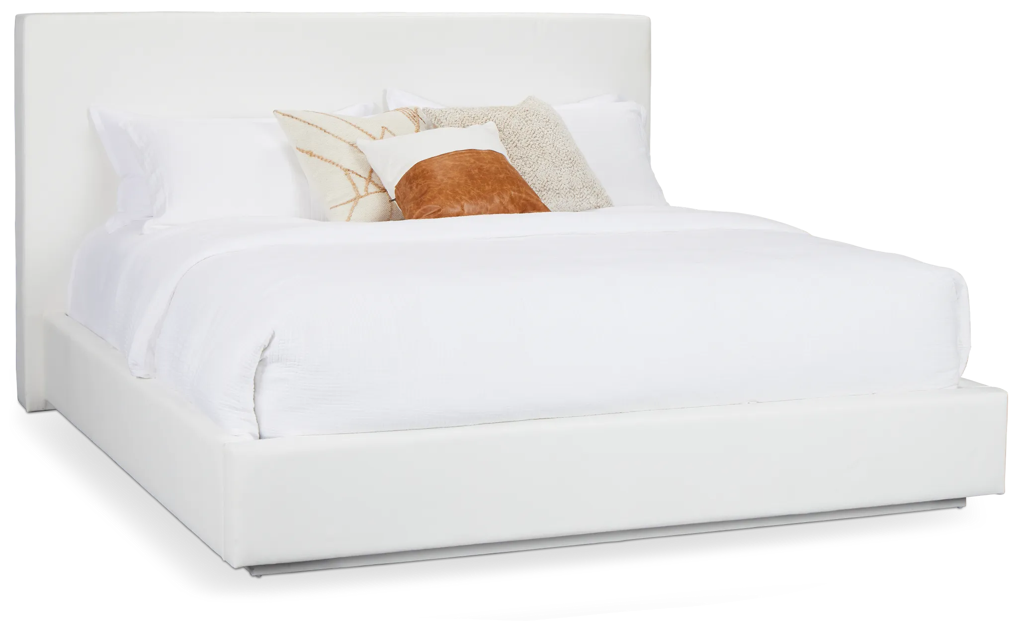 Haven White Uph Platform Bed