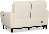 Keaton White Fabric Power Reclining Loveseat W/ Power Headrest