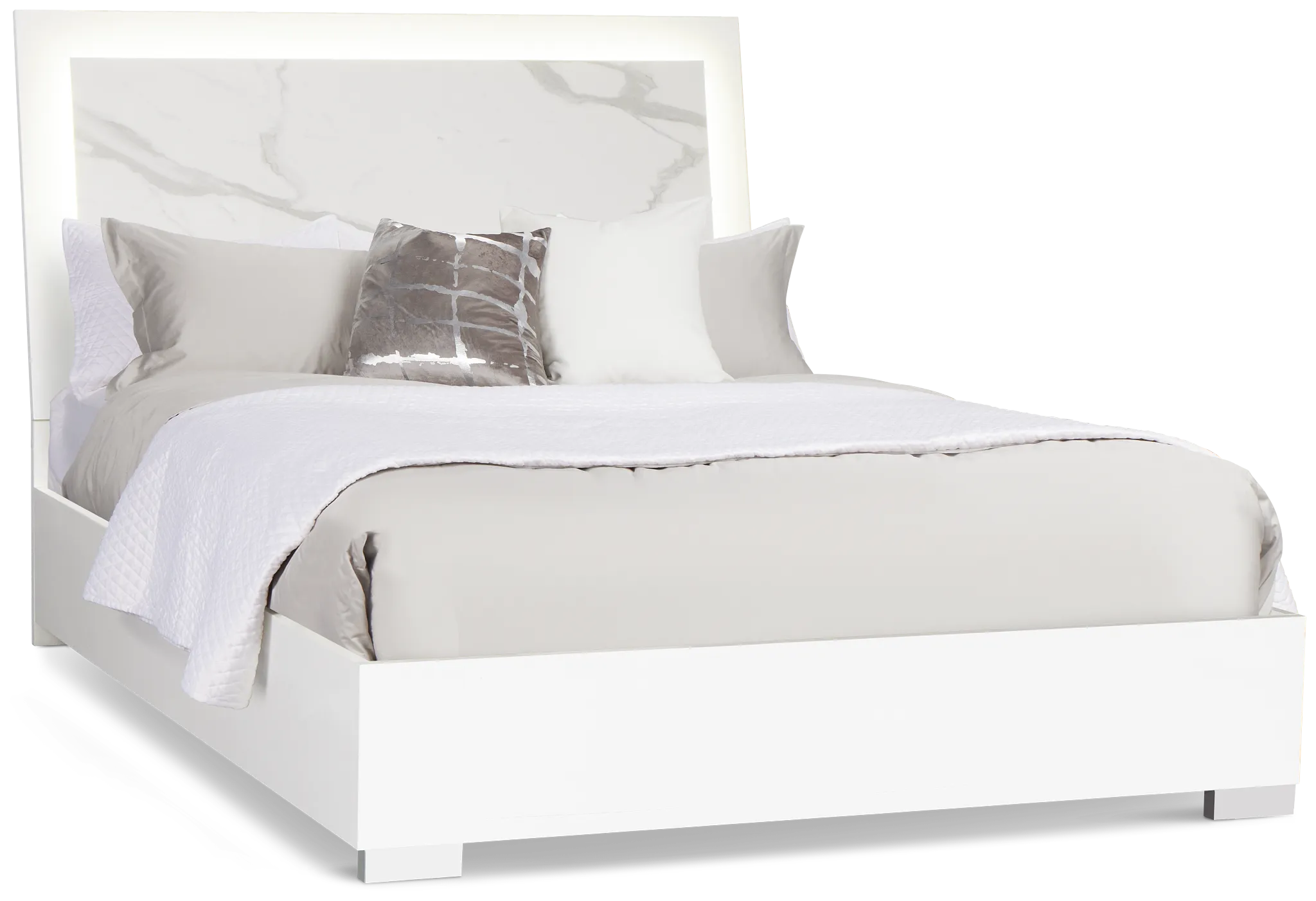 Modena White Platform Bed