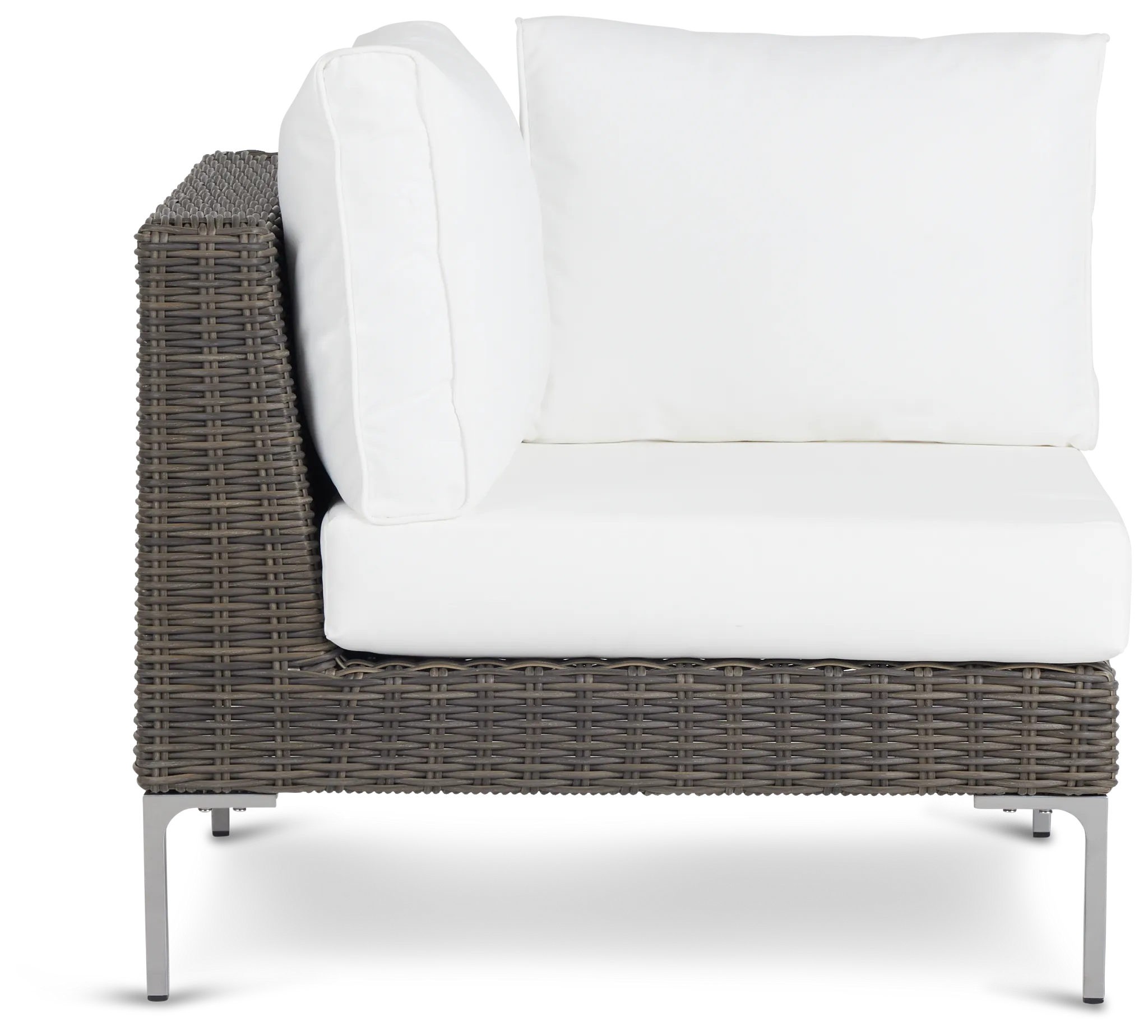 Tulum White Woven Corner Chair W/ Cushion