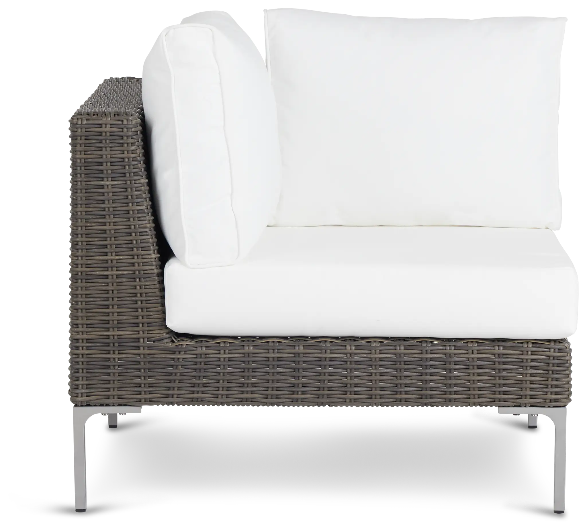 Tulum White Woven Corner Chair W/ Cushion Tulum White Woven Corner Chair W/ Cushion