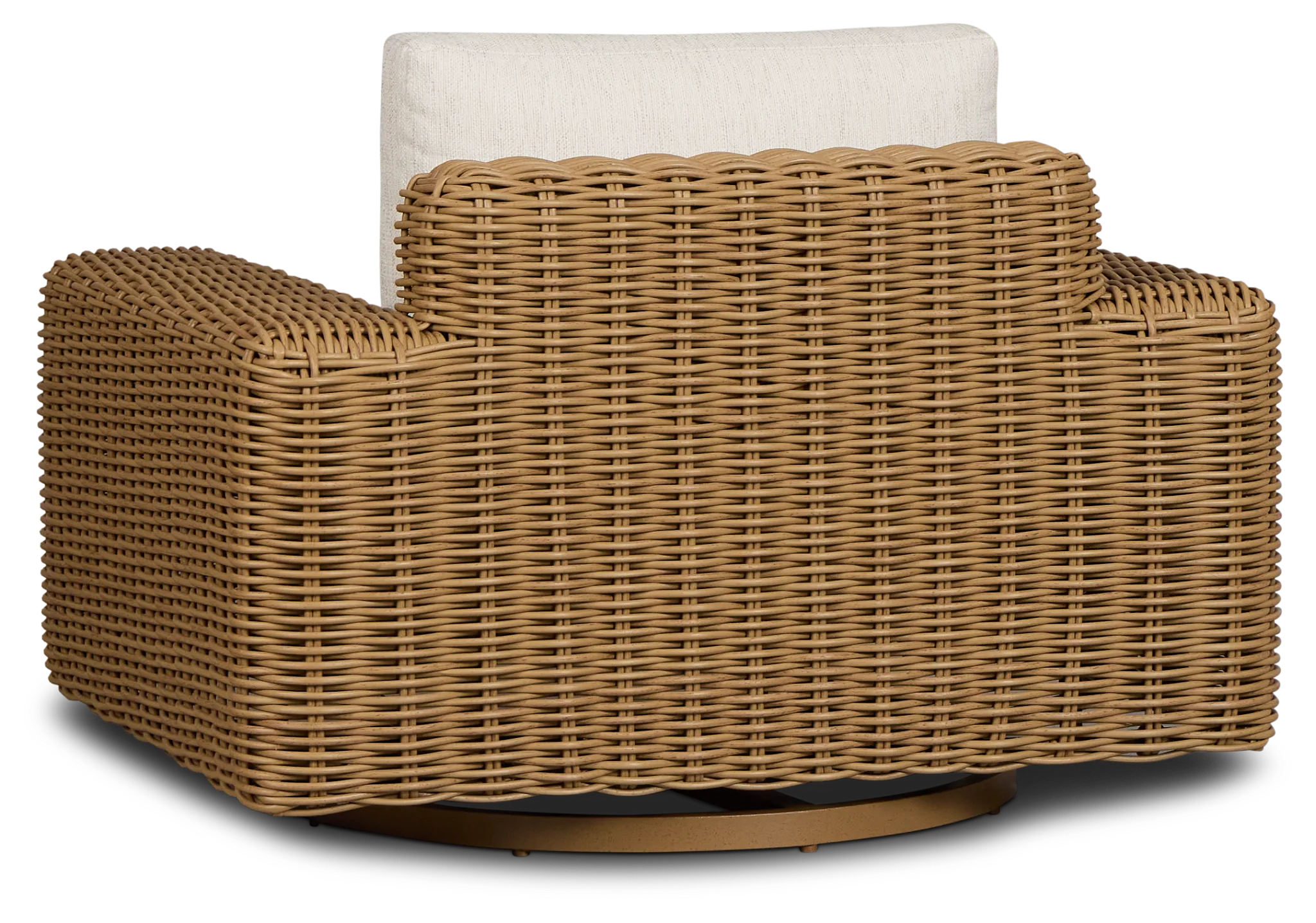Mallorca Brown Swivel Chair With Light Beige Cushions