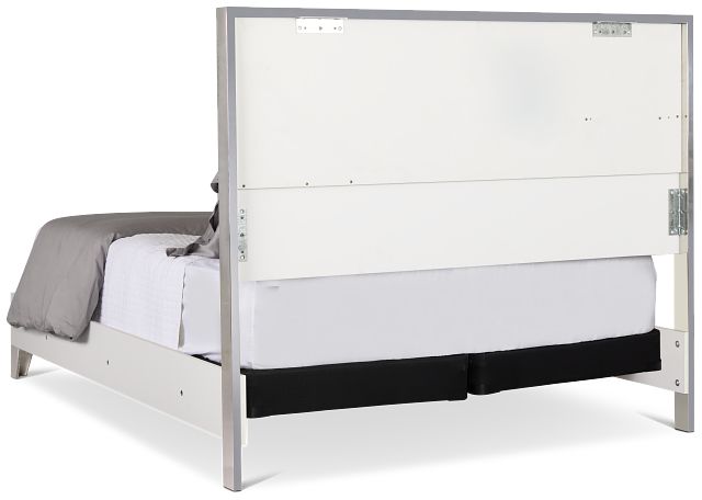 Doral White Panel Bed With Lights