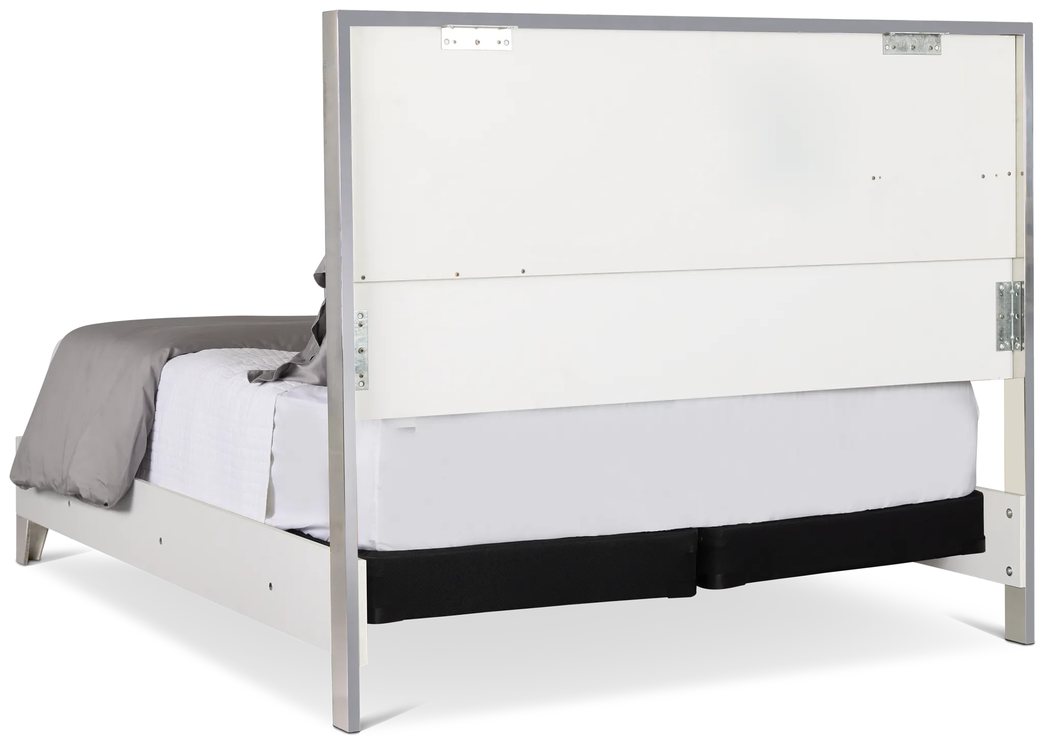 Doral White Panel Bed With Lights