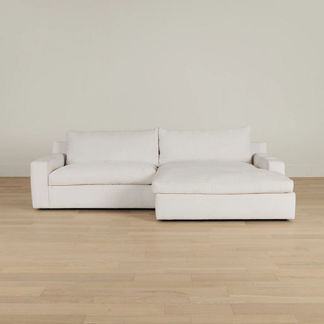 Stella Ivory Fabric Small Right Chaise Sectional