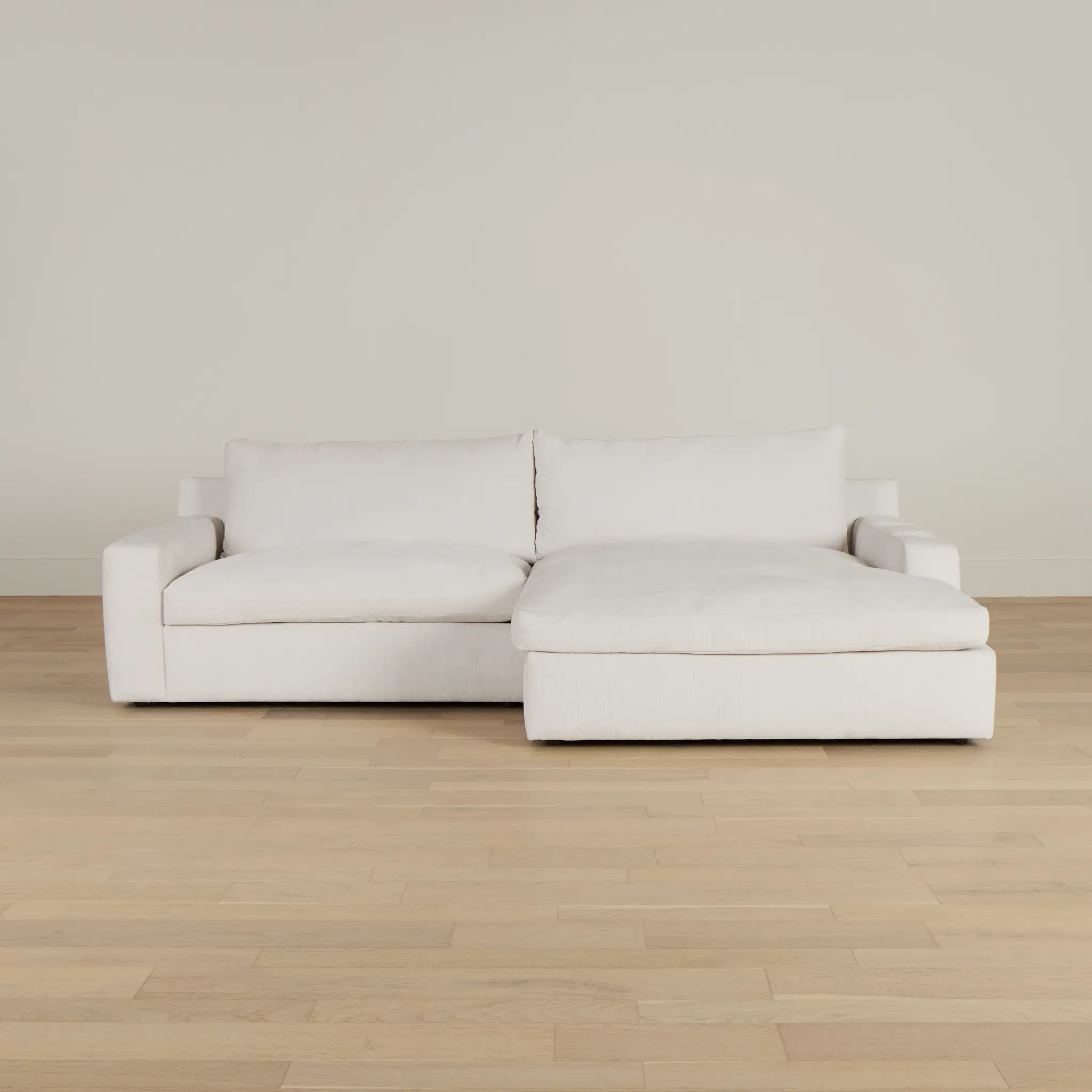 Stella Ivory Fabric Small Right Chaise Sectional Stella Ivory Fabric Small Right Chaise Sectional