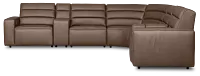 Sawyer Dark Brown Micro Large Dual Power Reclining Two-arm Sectional
