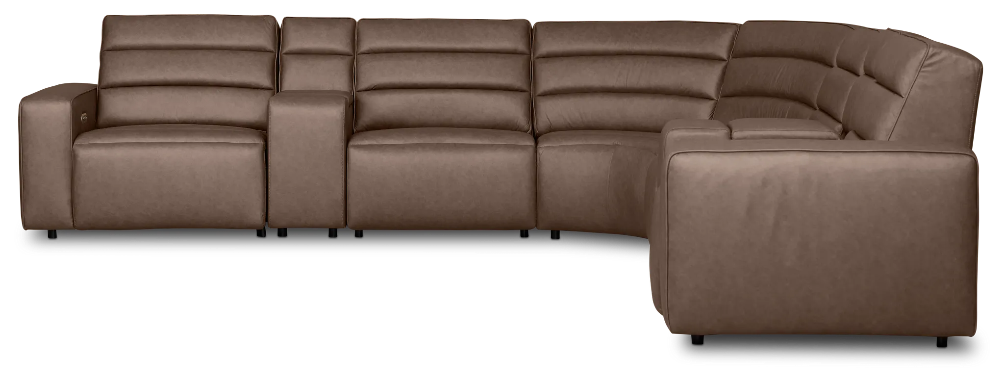 Sawyer Dark Brown Micro Large Dual Power Reclining Two-arm Sectional