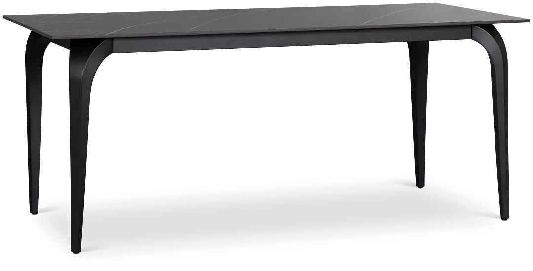 Sierra Black Stone Rectangular Table