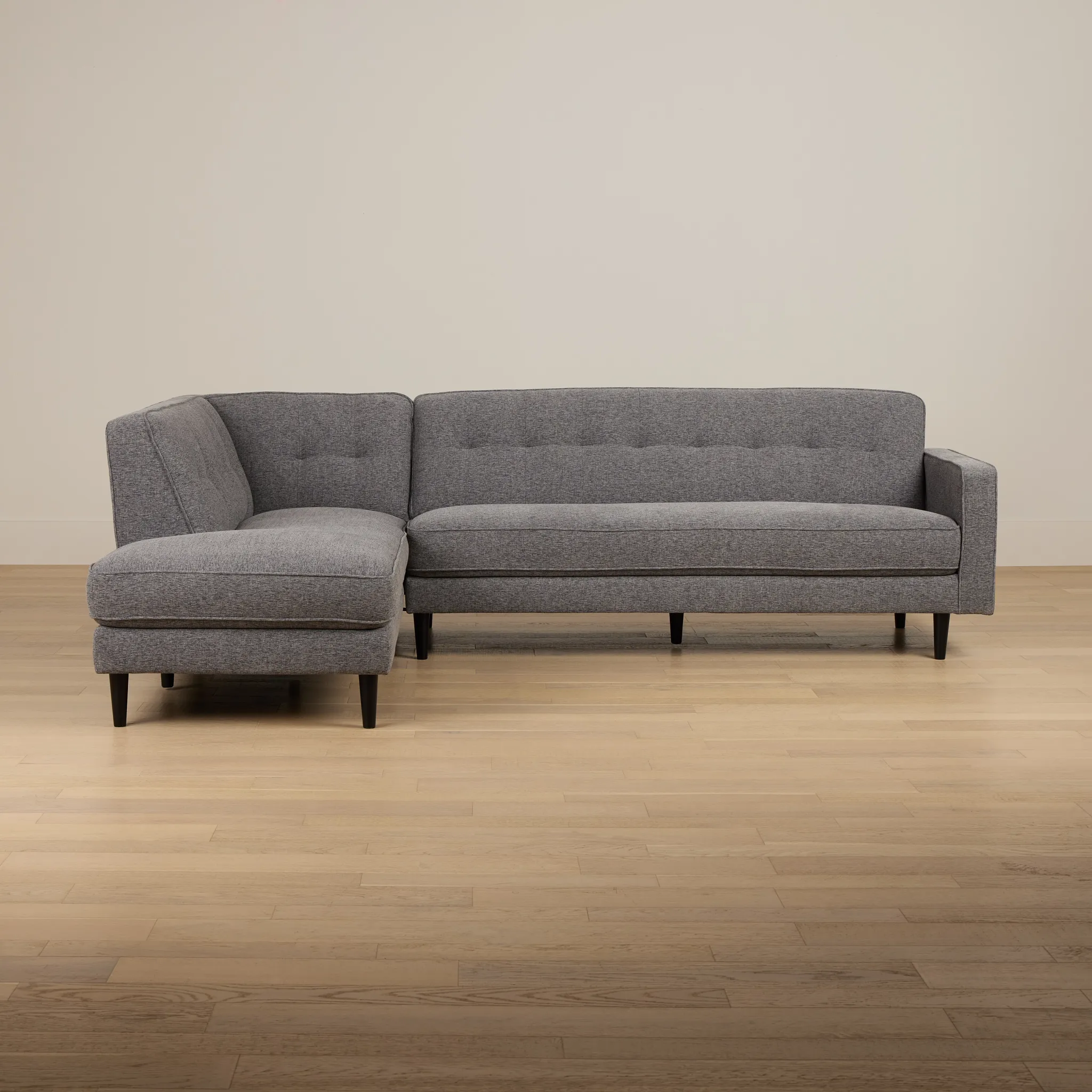 Milo Gray Fabric Small Left Bumper Sectional