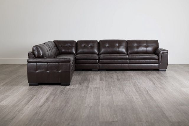 Braden Dark Brown Leather Medium Two-arm Sectional