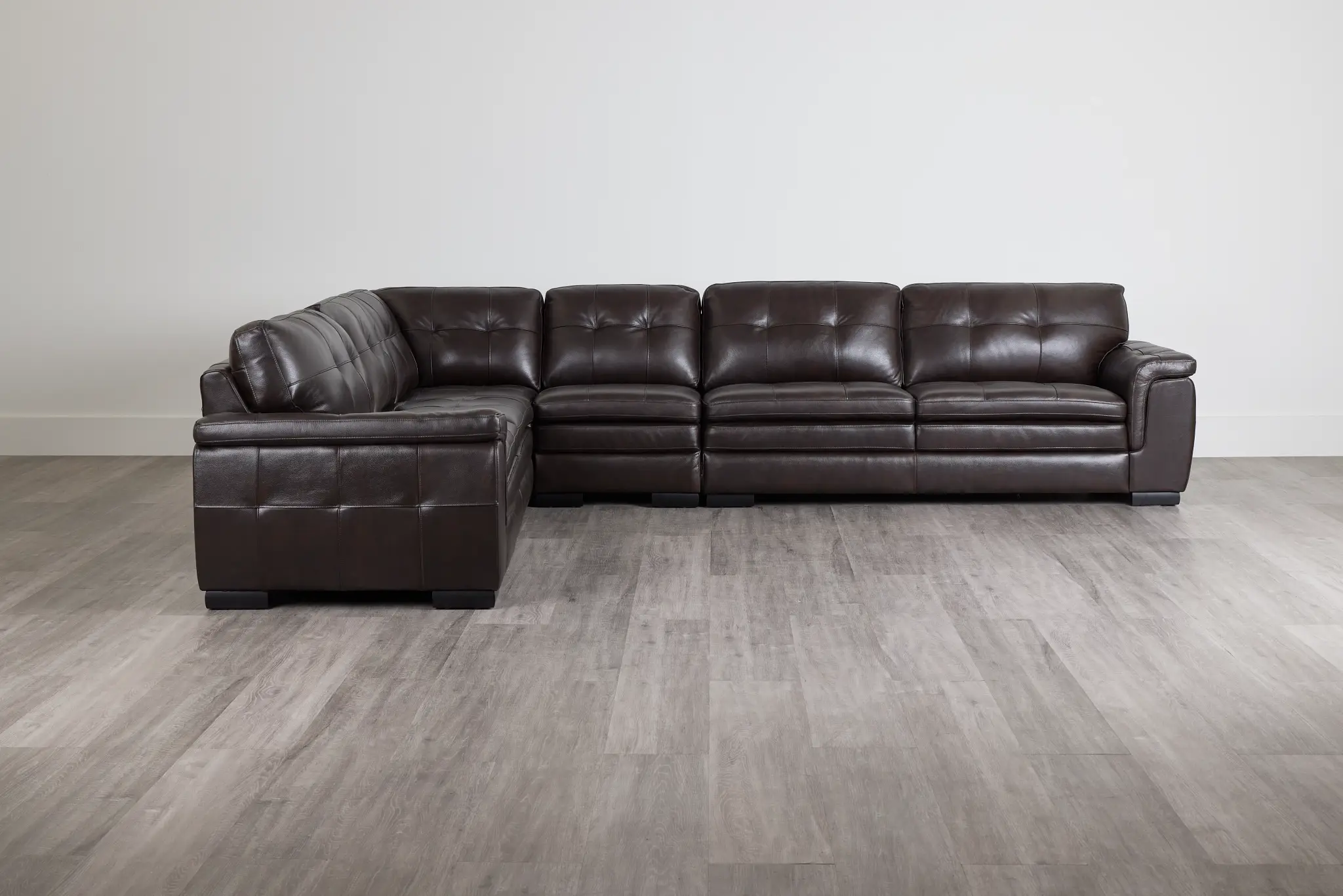 Braden Dark Brown Leather Medium Two-arm Sectional Braden Dark Brown Leather Medium Two-arm Sectional