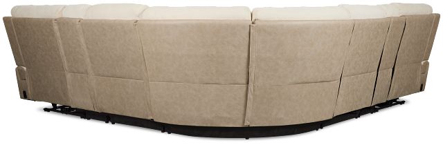 Travis Light Beige Fabric Large Dual Power Reclining Two-arm Sectional