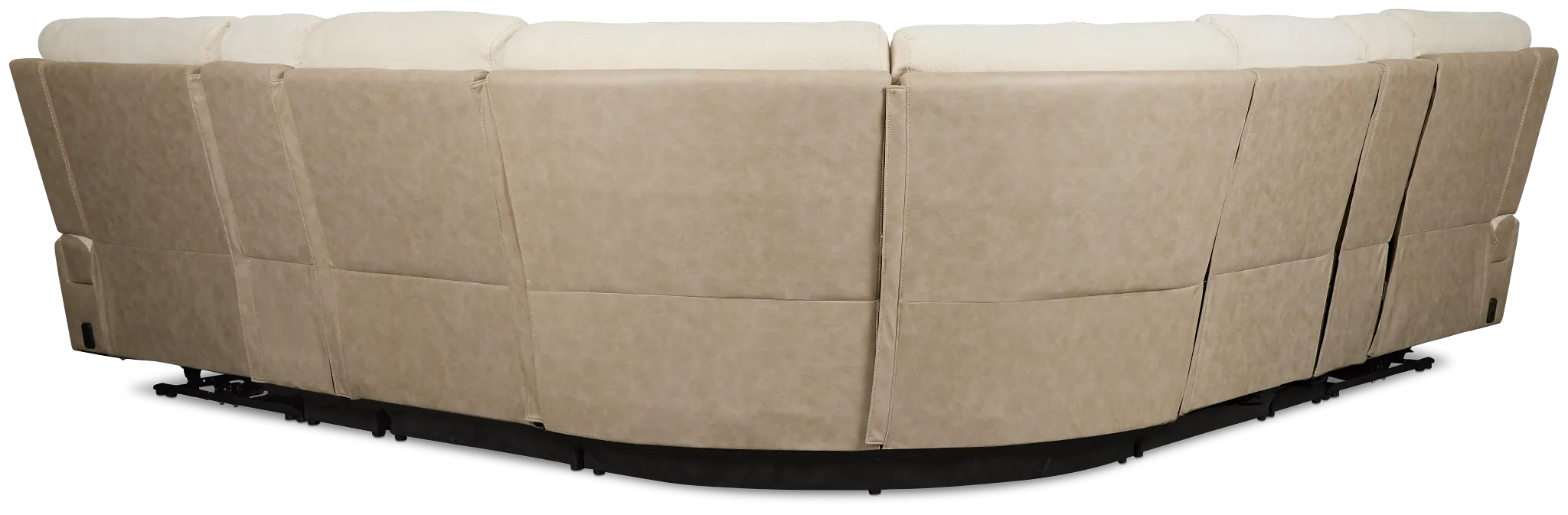 Travis Light Beige Fabric Large Dual Power Reclining Two-arm Sectional
