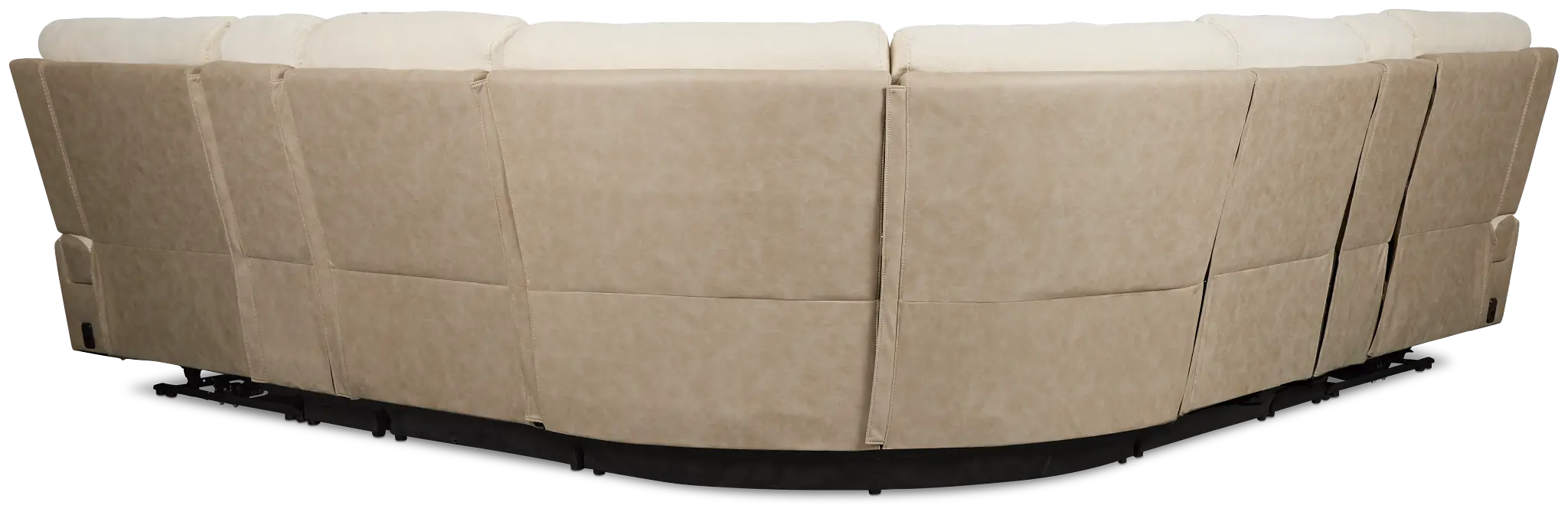 Travis Light Beige Fabric Large Dual Power Reclining Two-arm Sectional Travis Light Beige Fabric Large Dual Power Reclining Two-arm Sectional