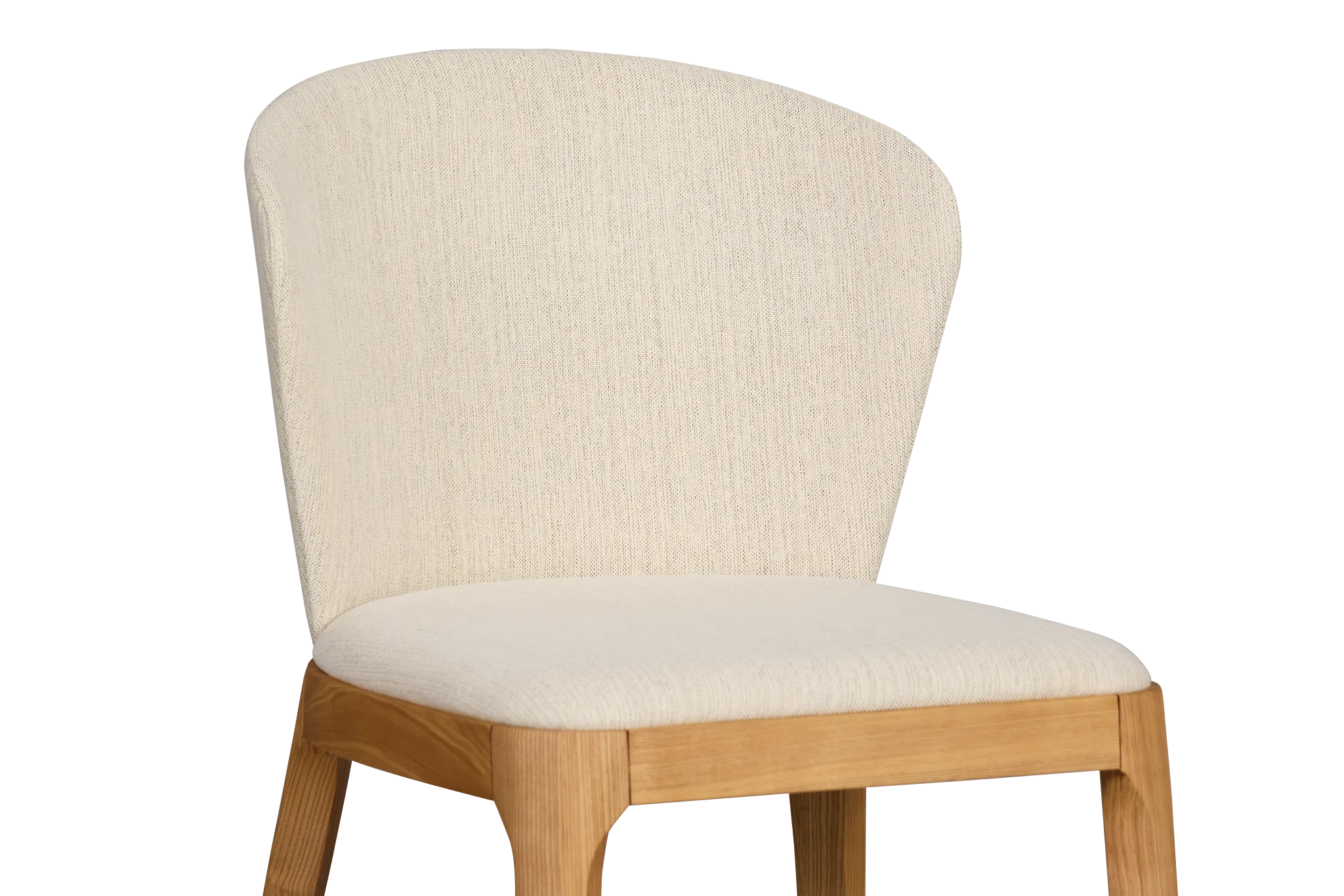 Nomad Light Beige Upholstered Side Chair With Light Tone Legs