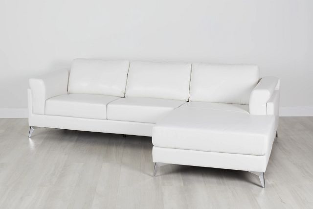 Gianna White Micro Right Chaise Sectional (0)