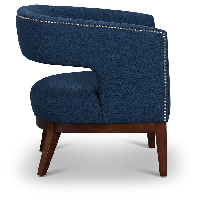 Jaxon Dark Blue Fabric Accent Chair