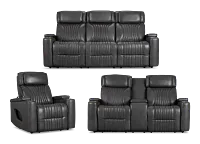 Nova Dark Gray Lthr/vinyl Power Reclining Living Room