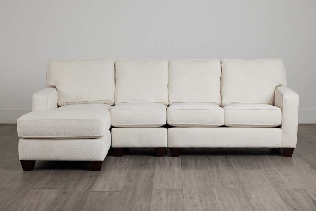 Andie White Fabric Small Left Chaise Sectional