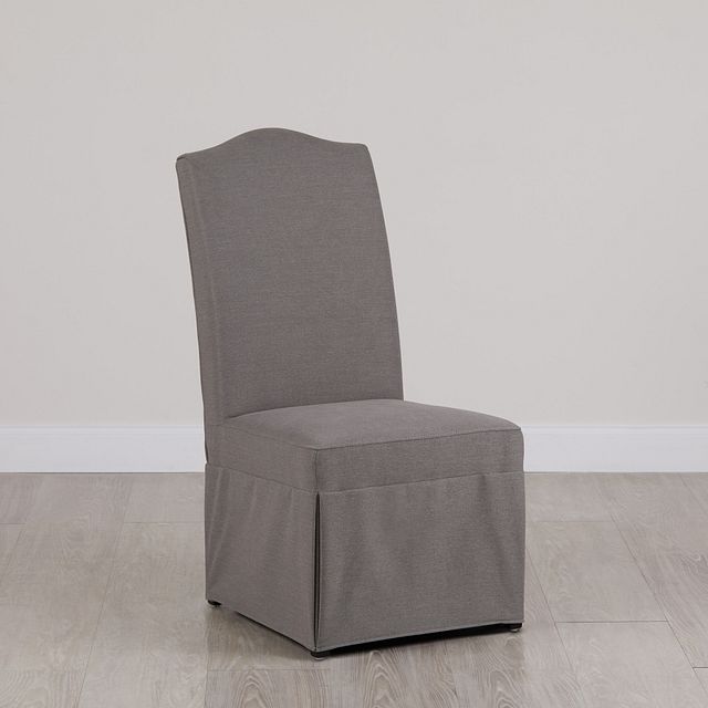 Roman Light Gray Skirted Side Chair