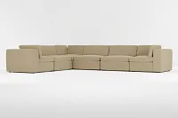 Destin Elite Taupe Fabric 6-piece Modular Sectional