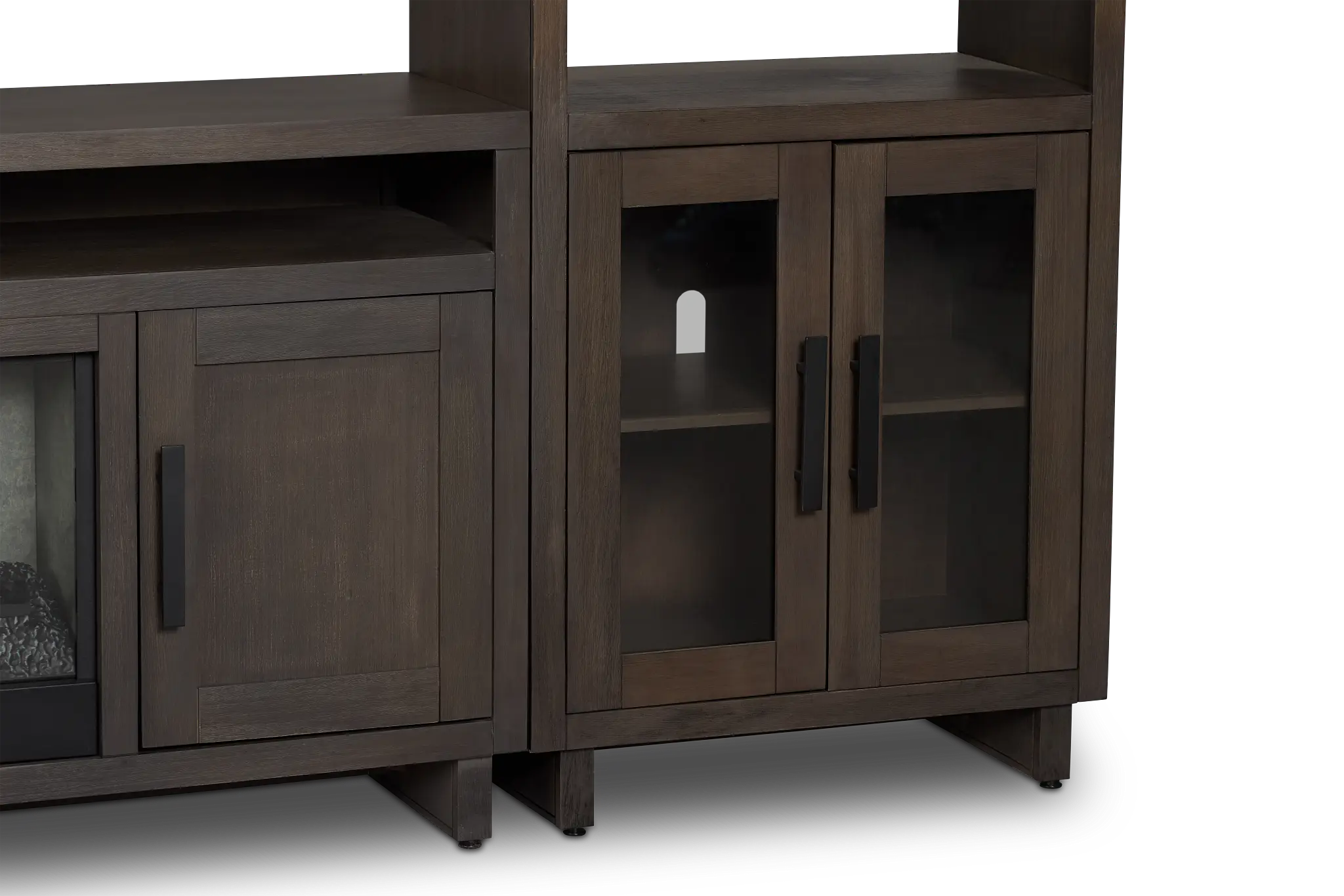 Richmond Gray 80" Door Pier Entertainment Wall With Fireplace Richmond Gray 80" Door Pier Entertainment Wall With Fireplace