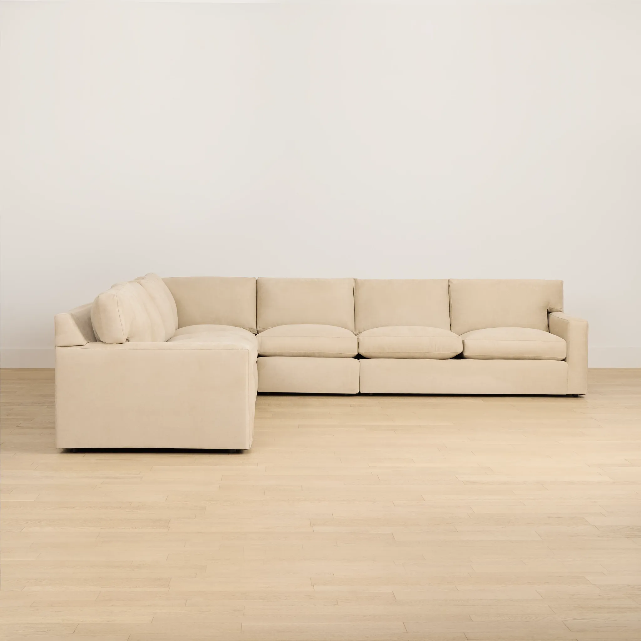 Hudson Beige Fabric Large Two-arm Sectional