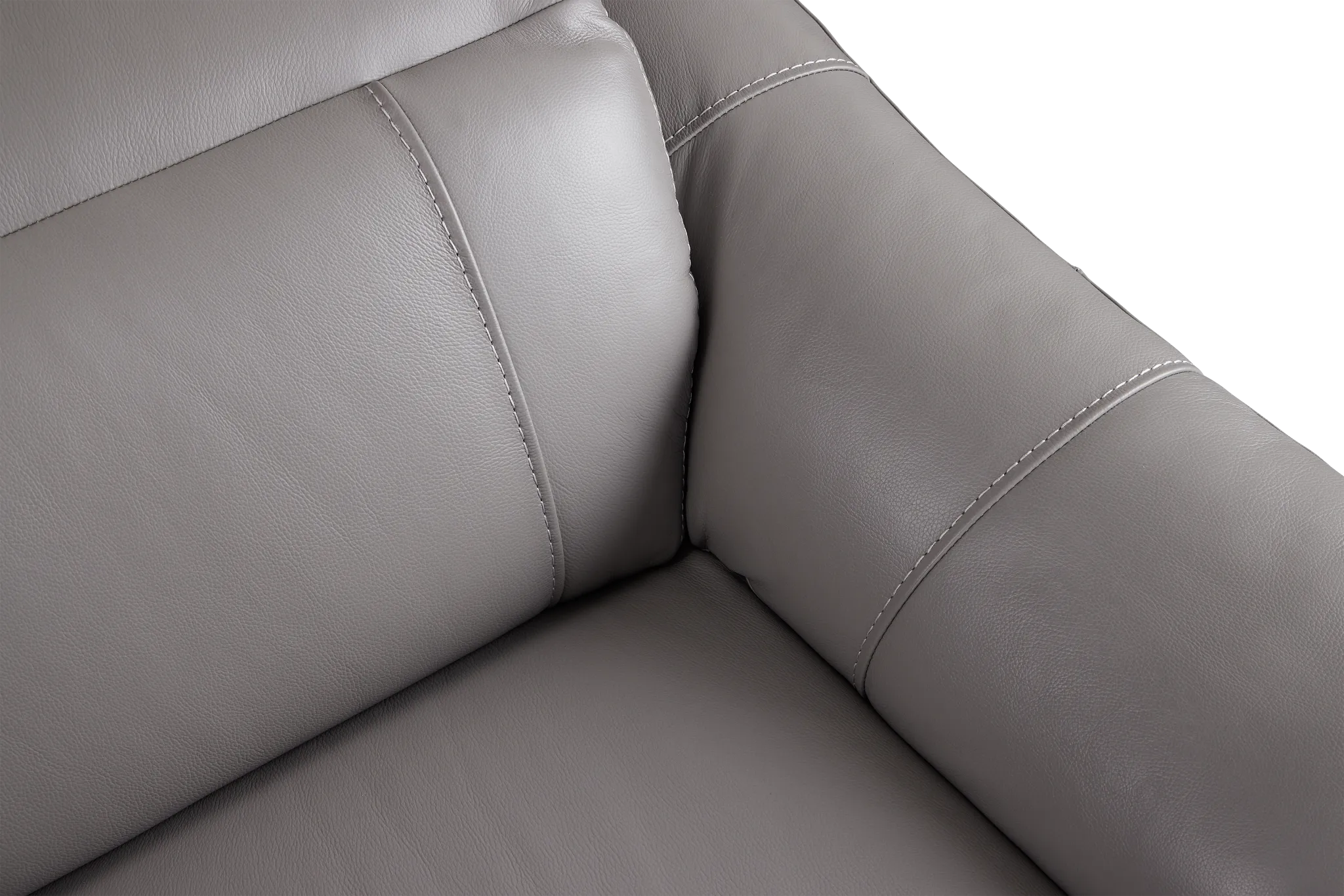 Marion Gray Lthr/vinyl Large Triple Power Reclining Two-arm Sectional