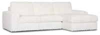 Teddy White Fabric Right Chaise Sectional