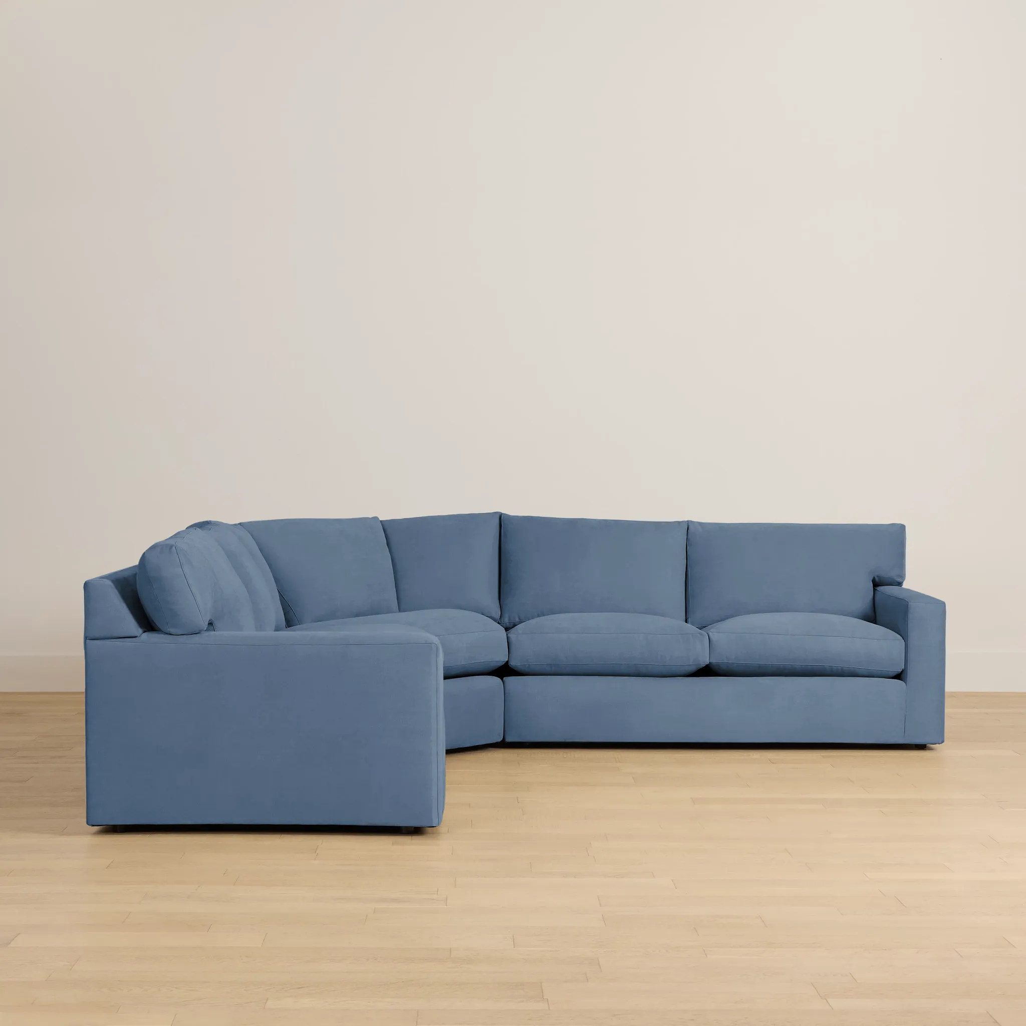 Hudson Blue Fabric Small 2-arm Wedge Sectional