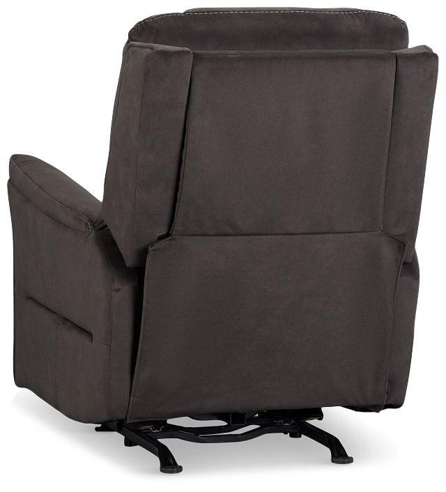 Archie Dark Brown Fabric Power Recliner With Heat And Massage