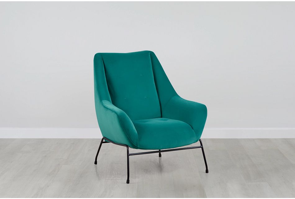 Xena Teal Velvet Accent Chair Home Accents Accent Chairs City Furniture
