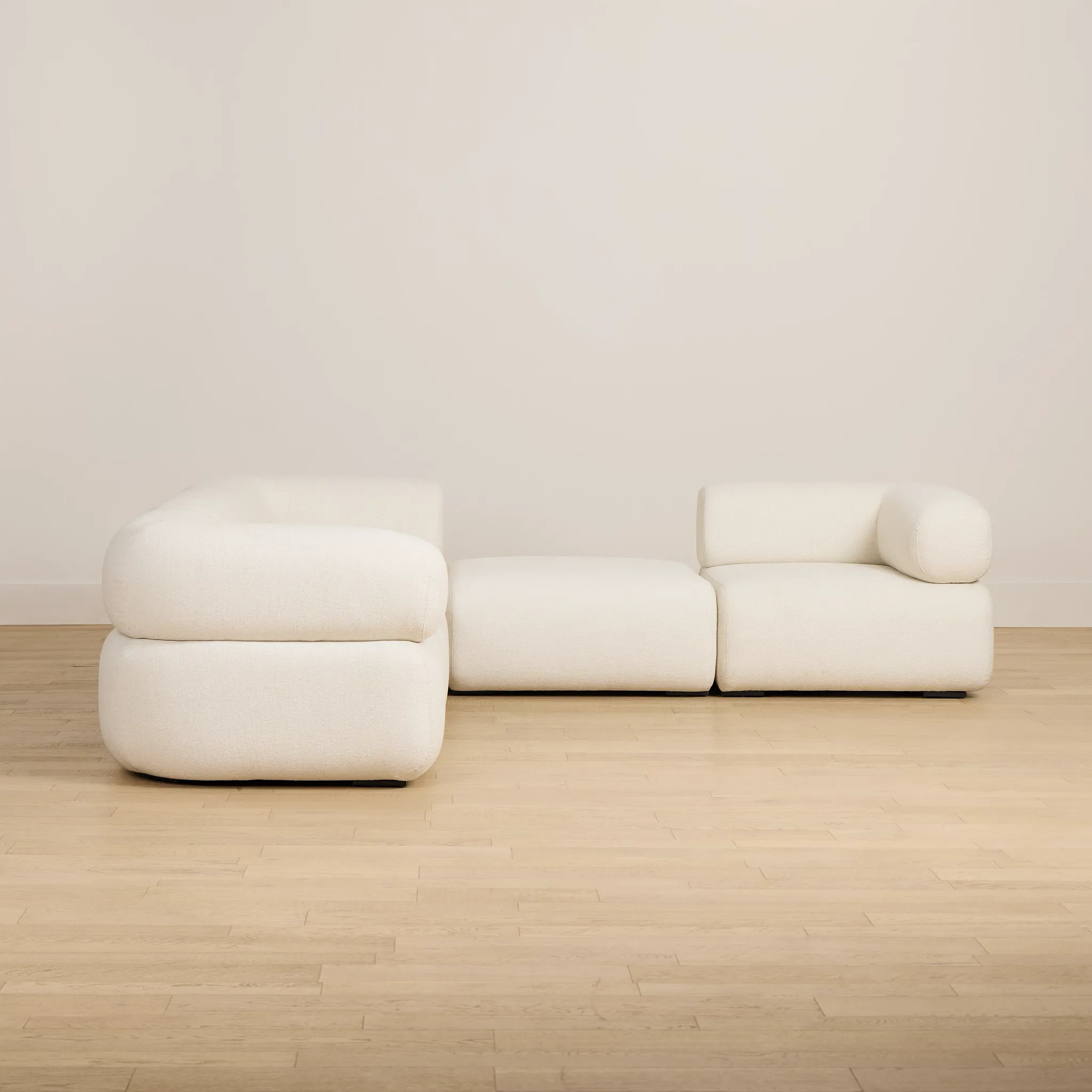 Celeste Light Beige Fabric 5-piece Modular Sectional With Armless Ottoman