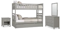 Charleston Gray Bunk Bed Trundle Bedroom