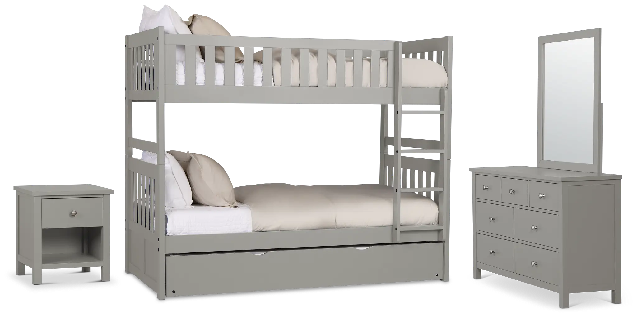 Charleston Gray Bunk Bed Trundle Bedroom Charleston Gray Bunk Bed Trundle Bedroom