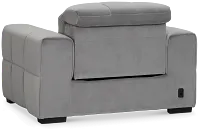 Gemma Light Gray Velvet Power Recliner