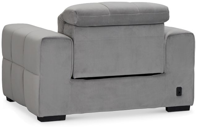 Gemma Light Gray Velvet Power Recliner