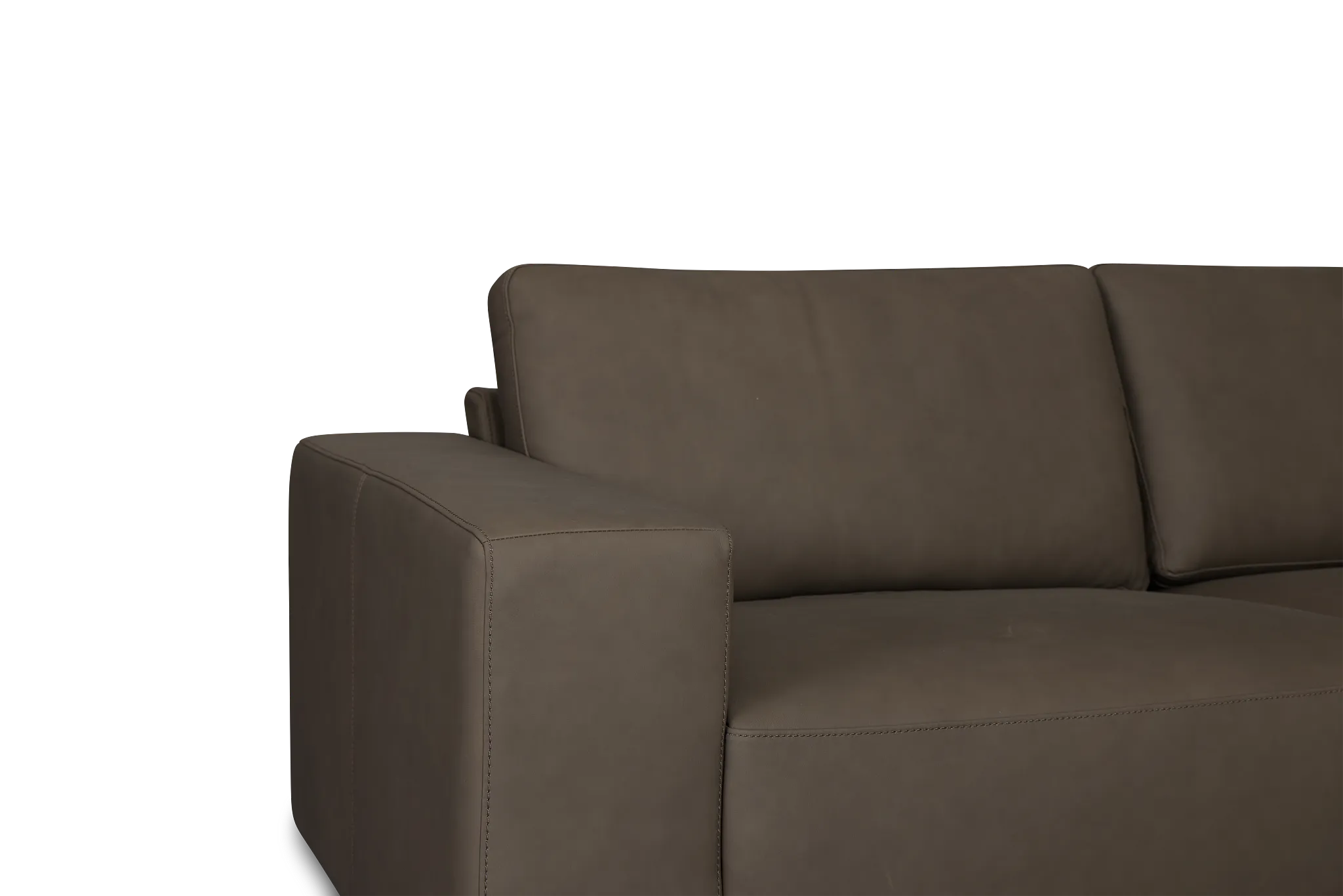 Kellan Dark Gray Leather Medium Two-arm Sectional