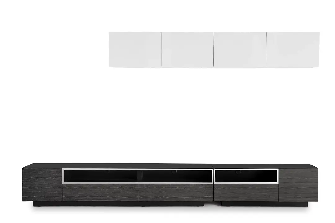 Vancouver 134" Dark Gray White 6-piece Right Modular Entertainment Wall Vancouver 134" Dark Gray White 6-piece Right Modular Entertainment Wall