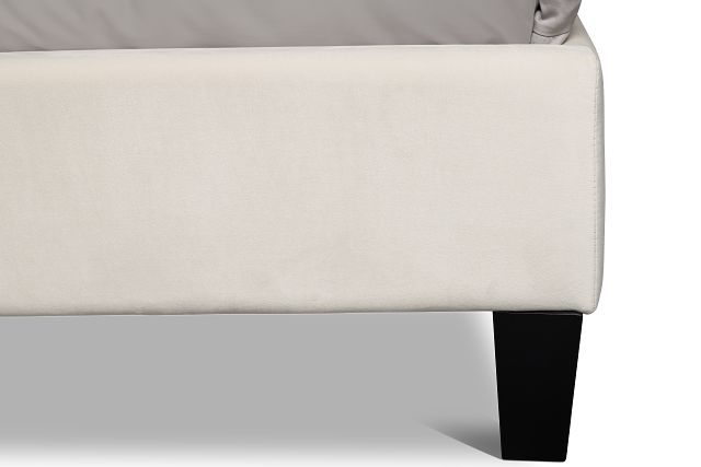 Collin Beige Velvet Platform Bed