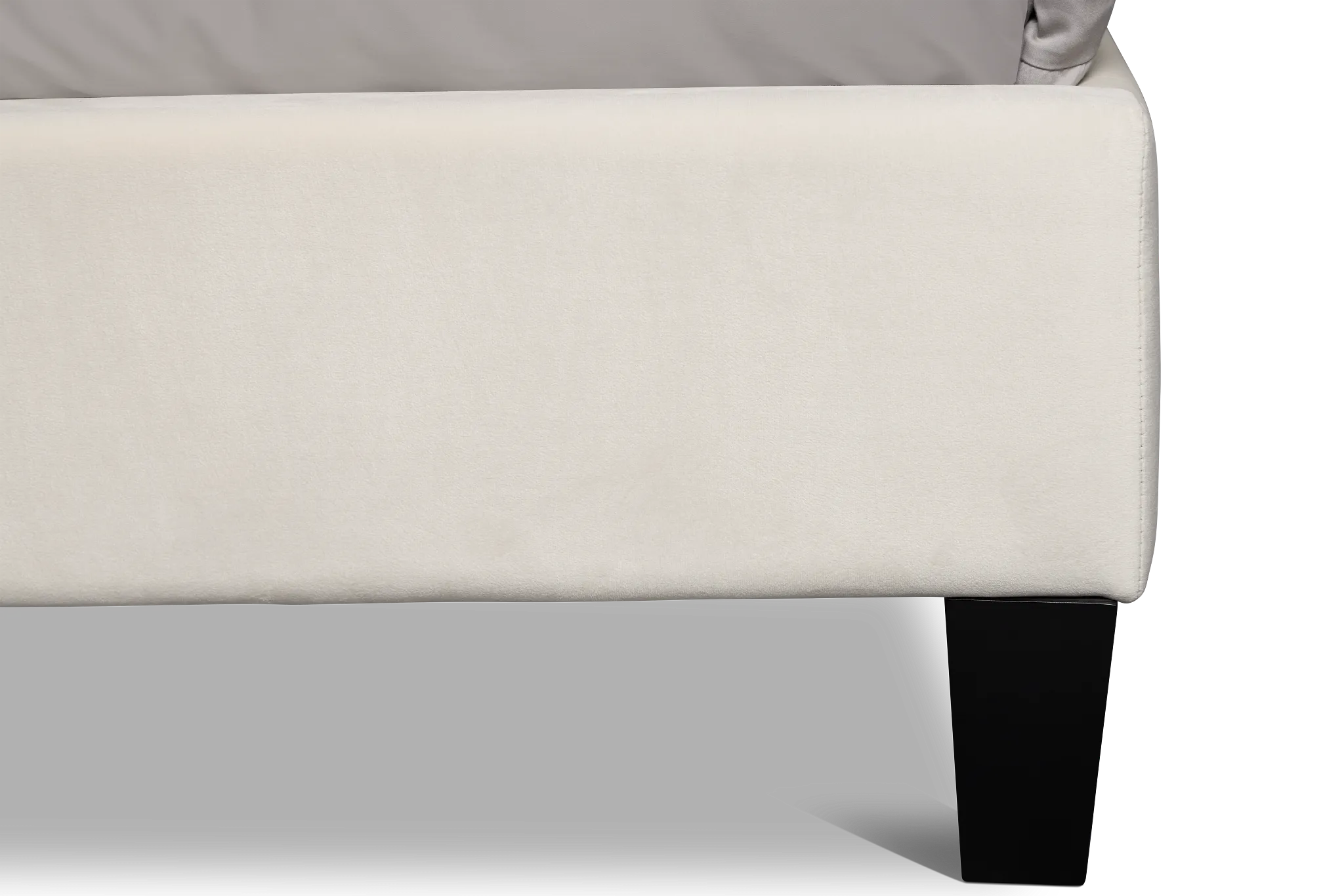 Collin Beige Velvet Platform Bed