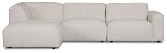 Baylor Light Beige Fabric 4-piece Left Facing Bumper Sectional
