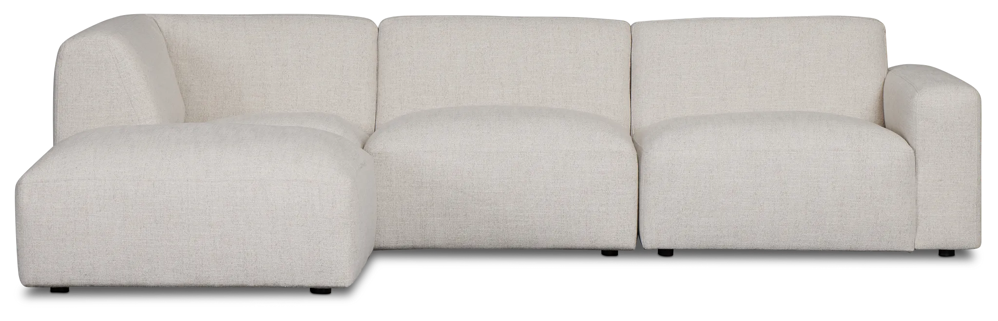 Baylor Light Beige Fabric 4-piece Left Facing Bumper Sectional