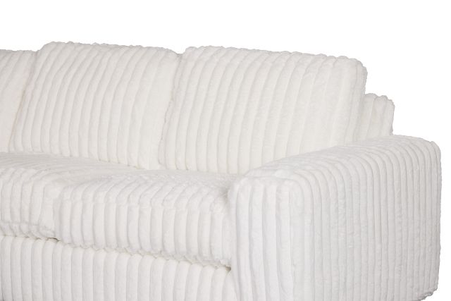 Teddy White Fabric Medium Left Chaise Sectional