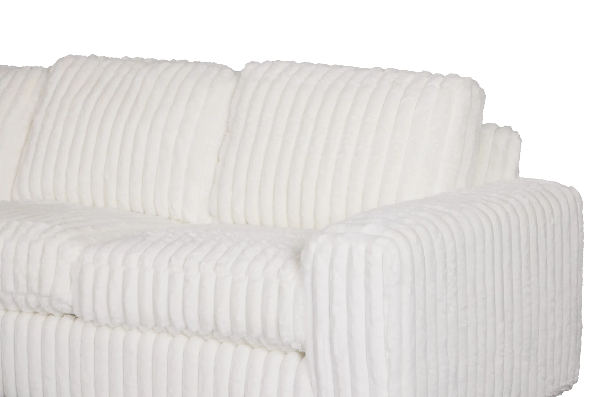 Teddy White Fabric Medium Left Chaise Sectional