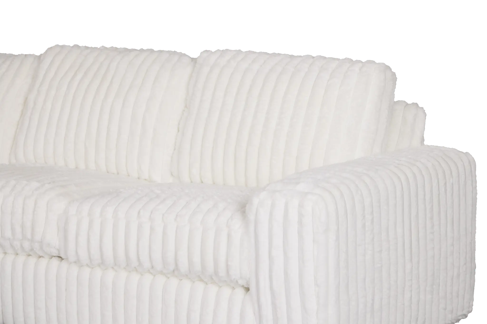 Teddy White Fabric Medium Left Chaise Sectional Teddy White Fabric Medium Left Chaise Sectional